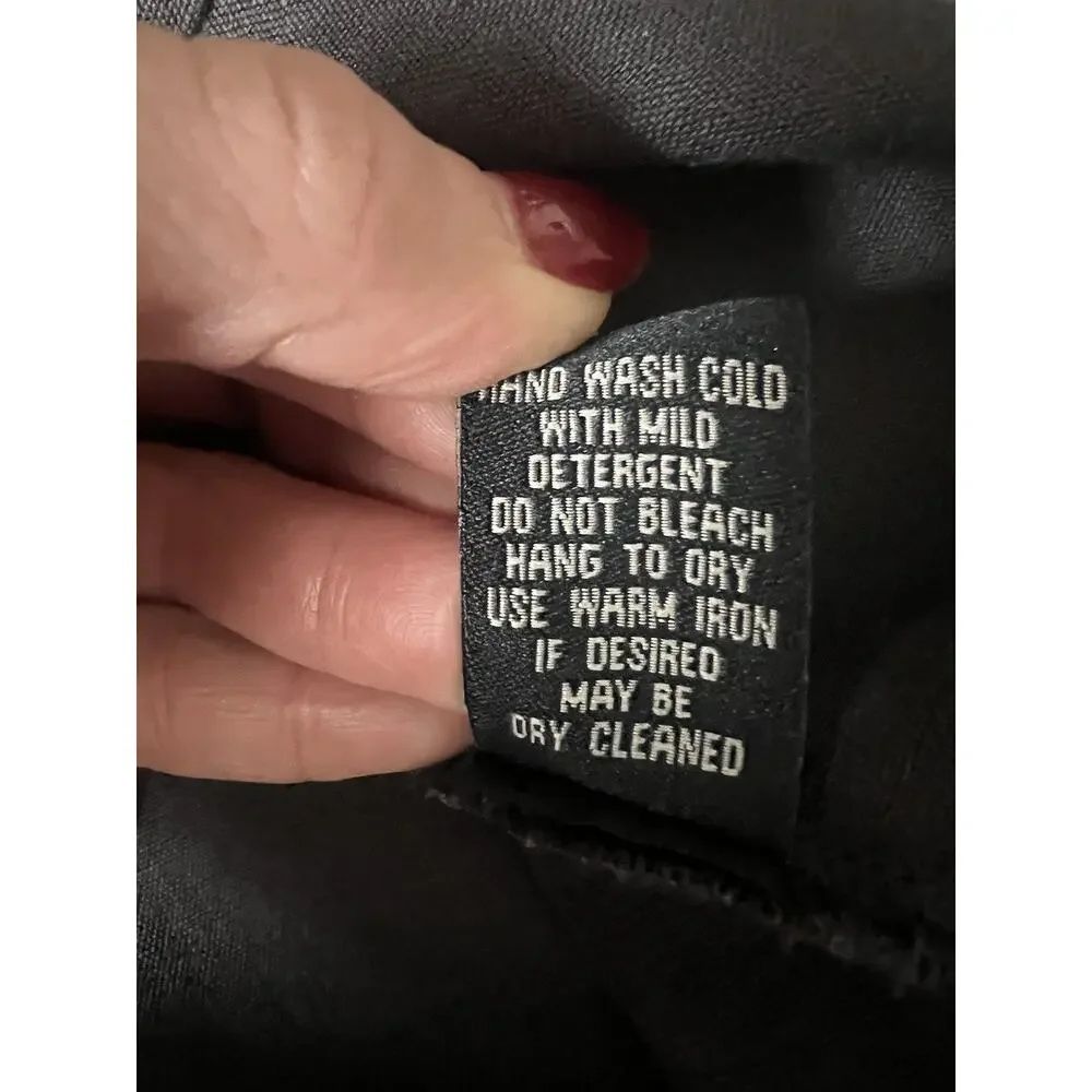 J. PETERMAN Dark Gray Floral Embroidered Bohemian Peasant Tunic Blouse Top Sz L - Picture 9 of 12